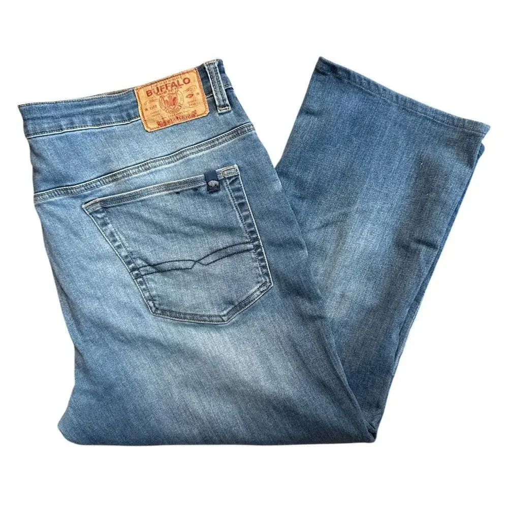 Buffalo Freedom Series Slim Ash Medium Wash Denim Straight Leg Jeans Men's Sz 40